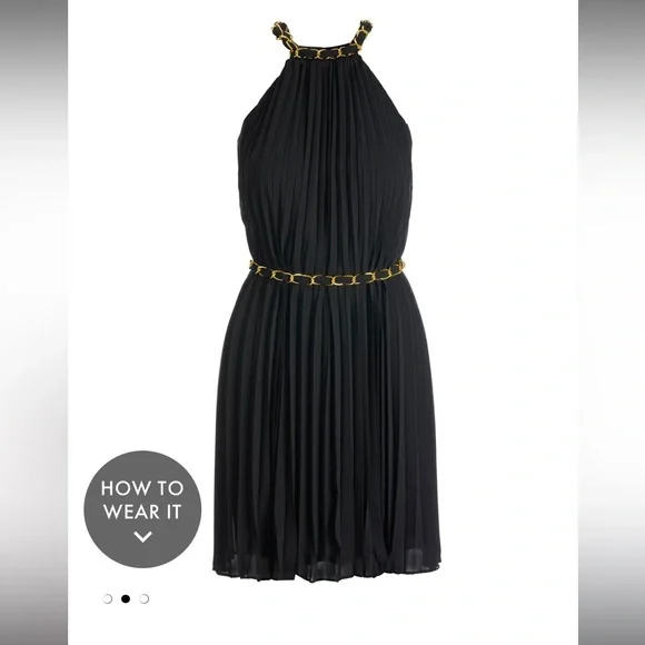 Boston Proper size XS pleated black dress. - Picture 2 of 5